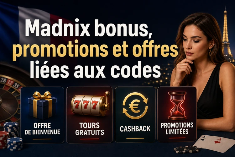 Madnix bonus, promotions et offres liées aux codes